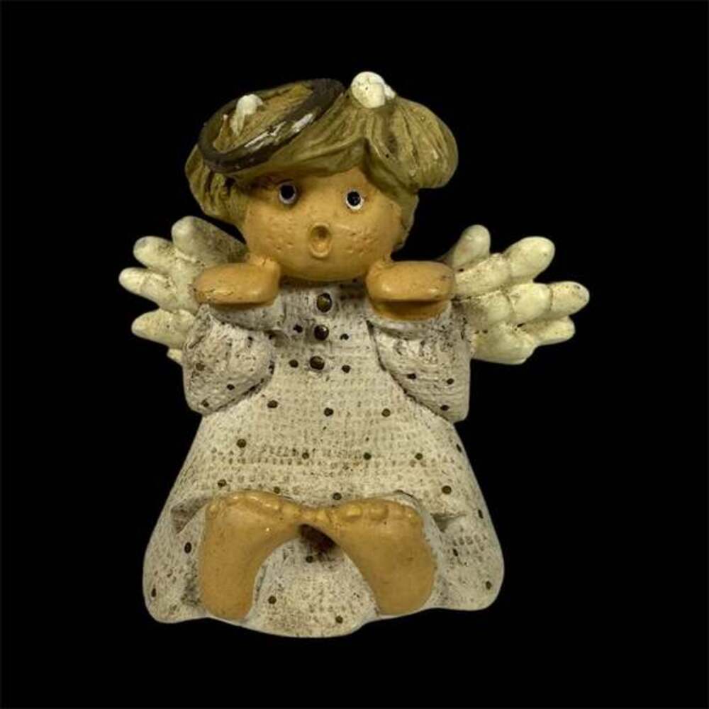 1997 Zondervan Girl Angel Business Card Holder Desktop Decoration Figurine